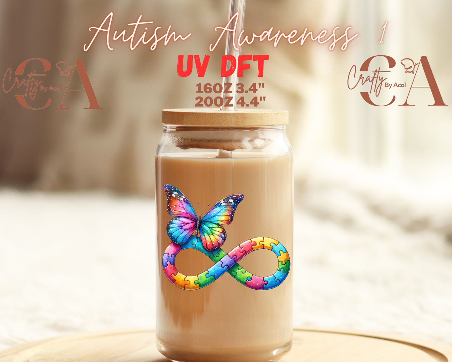 Autism Awareness Decal UV DFT Decal