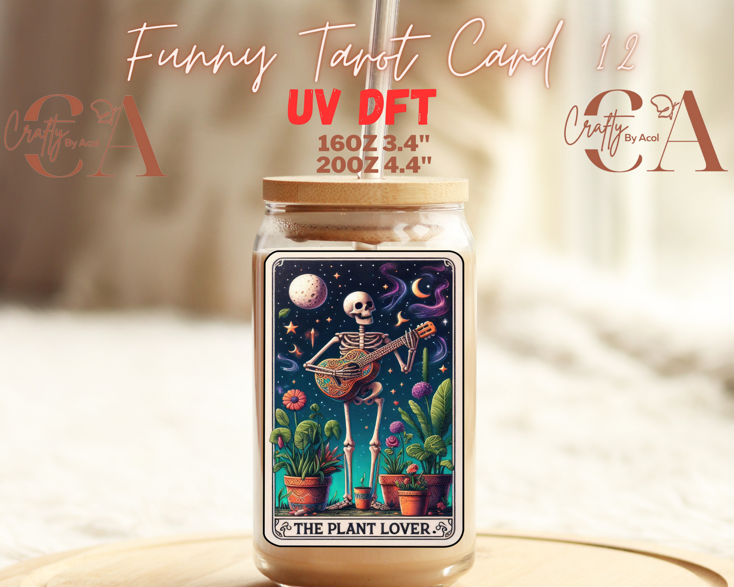 Funny Skeleton Tarot UV DFT Decal