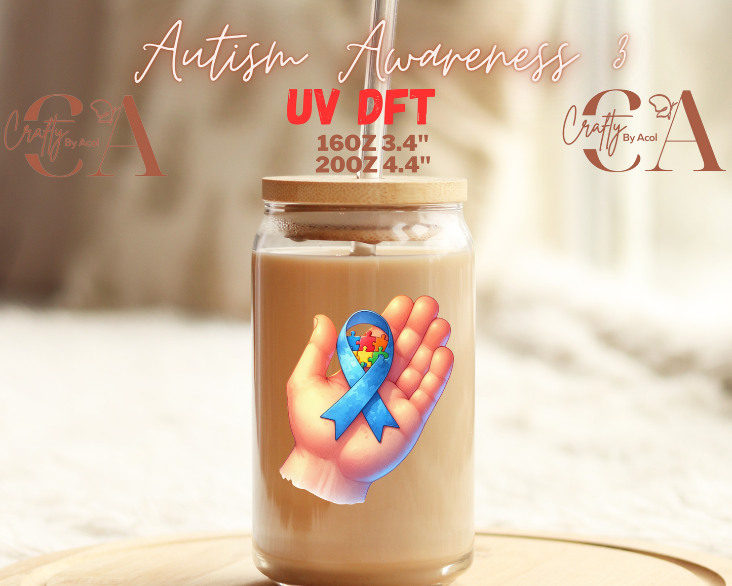 Autism Awareness Decal UV DFT Decal