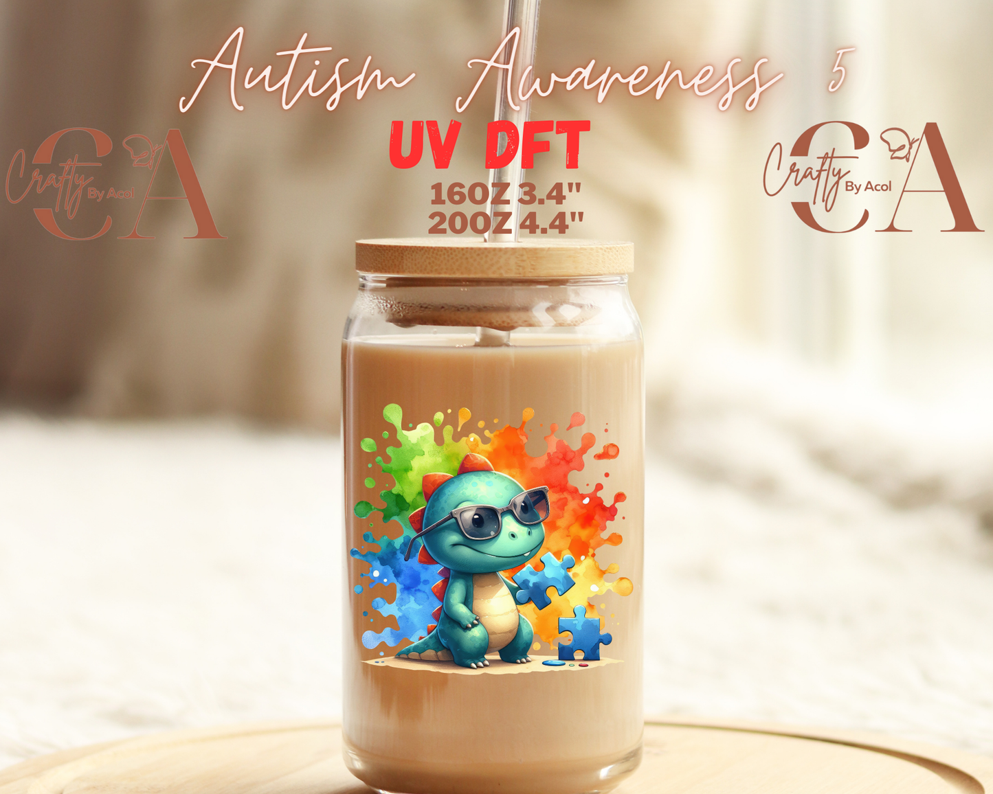 Autism Awareness Decal UV DFT Decal