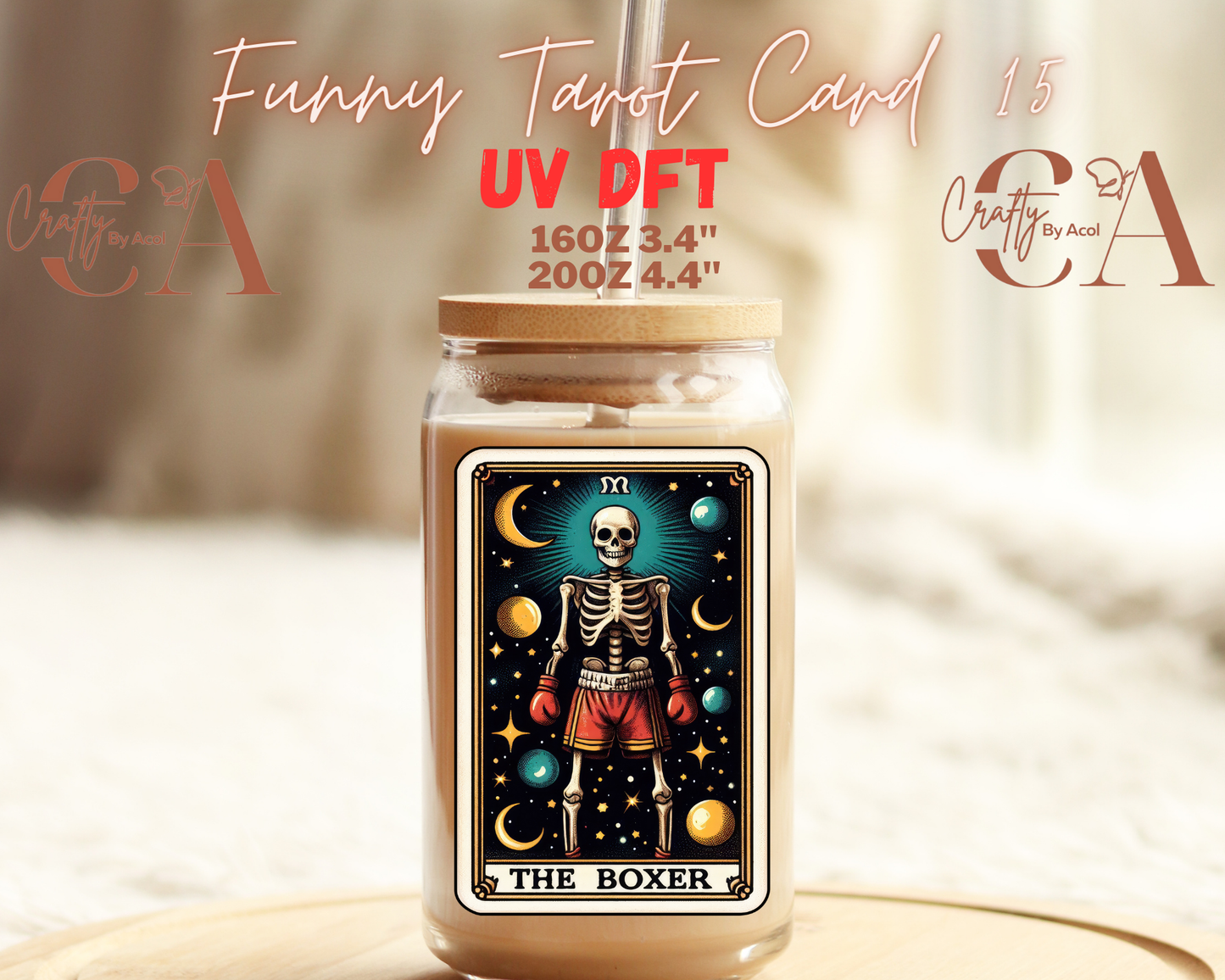 Funny Skeleton Tarot UV DFT Decal
