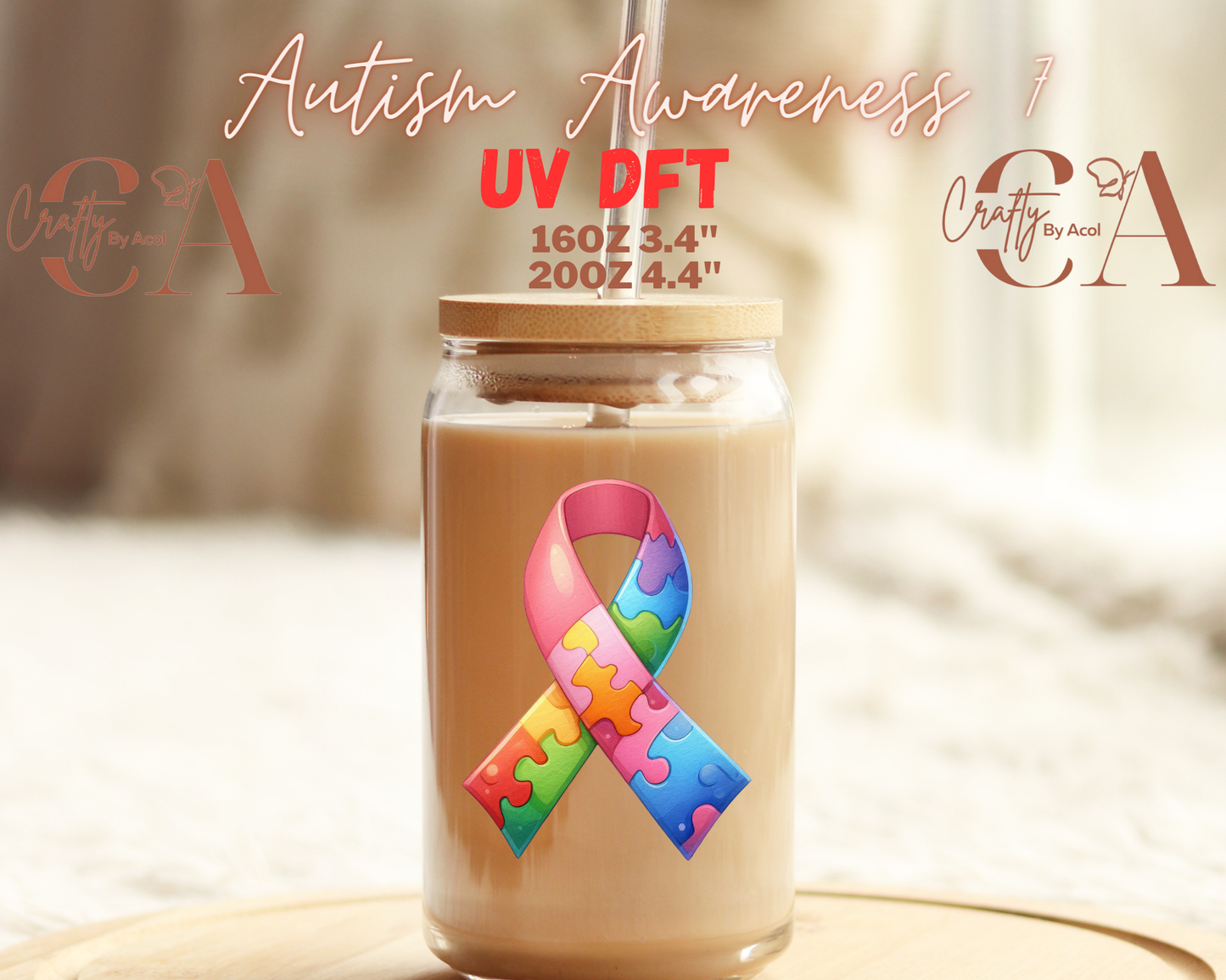 Autism Awareness Decal UV DFT Decal