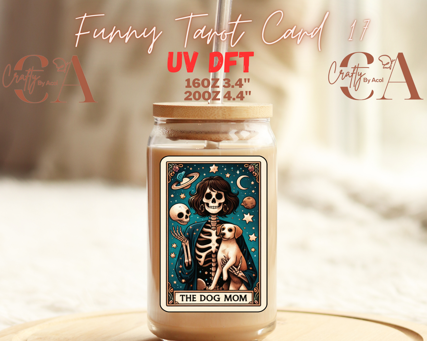 Funny Skeleton Tarot UV DFT Decal