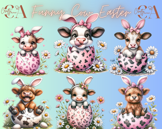 Funny Cow Easter Decal UV DFT Decal