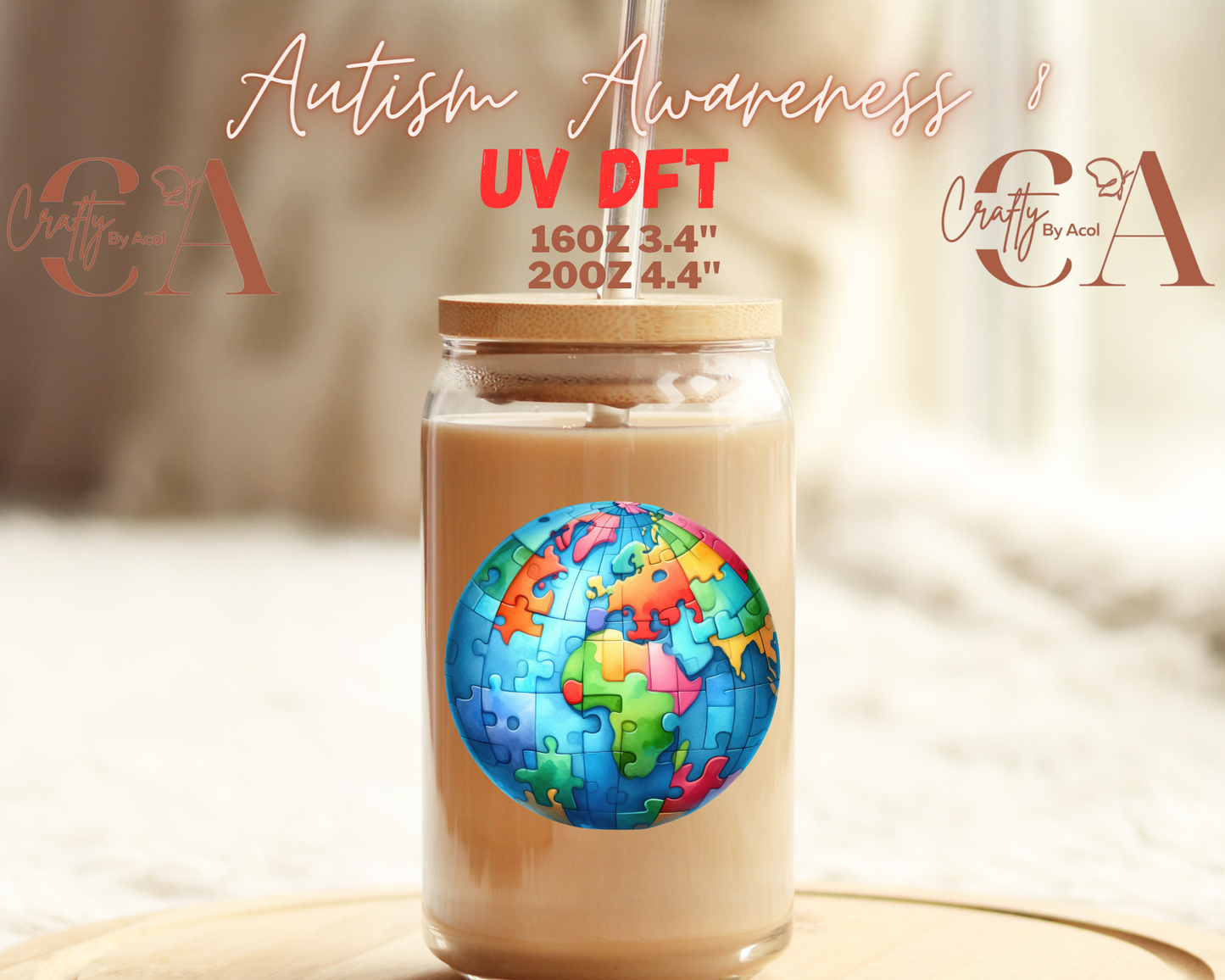 Autism Awareness Decal UV DFT Decal