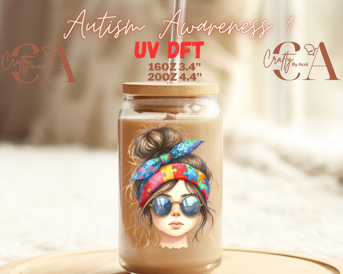 Autism Awareness Decal UV DFT Decal