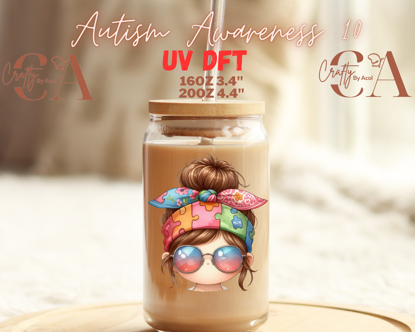 Autism Awareness Decal UV DFT Decal