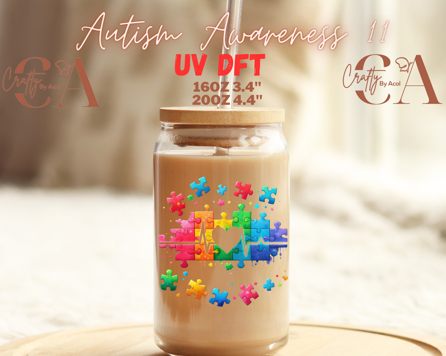 Autism Awareness Decal UV DFT Decal