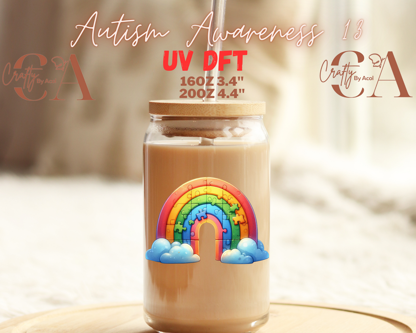 Autism Awareness Decal UV DFT Decal