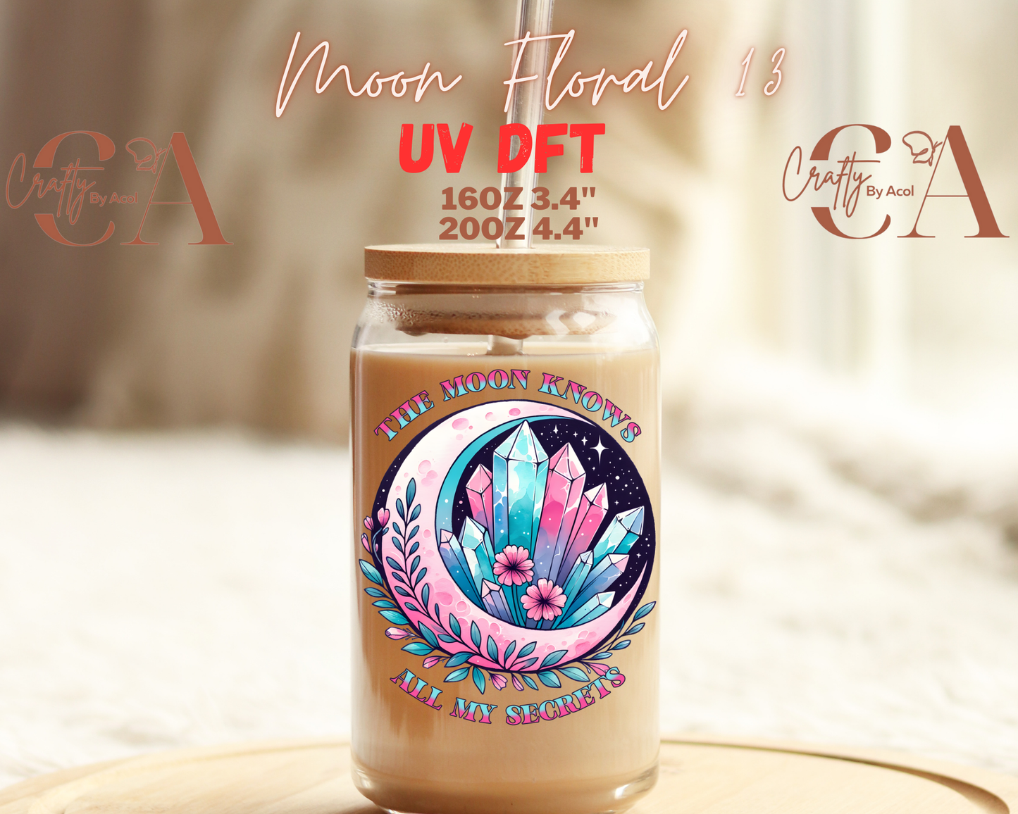 Moon Floral UV DFT Decal