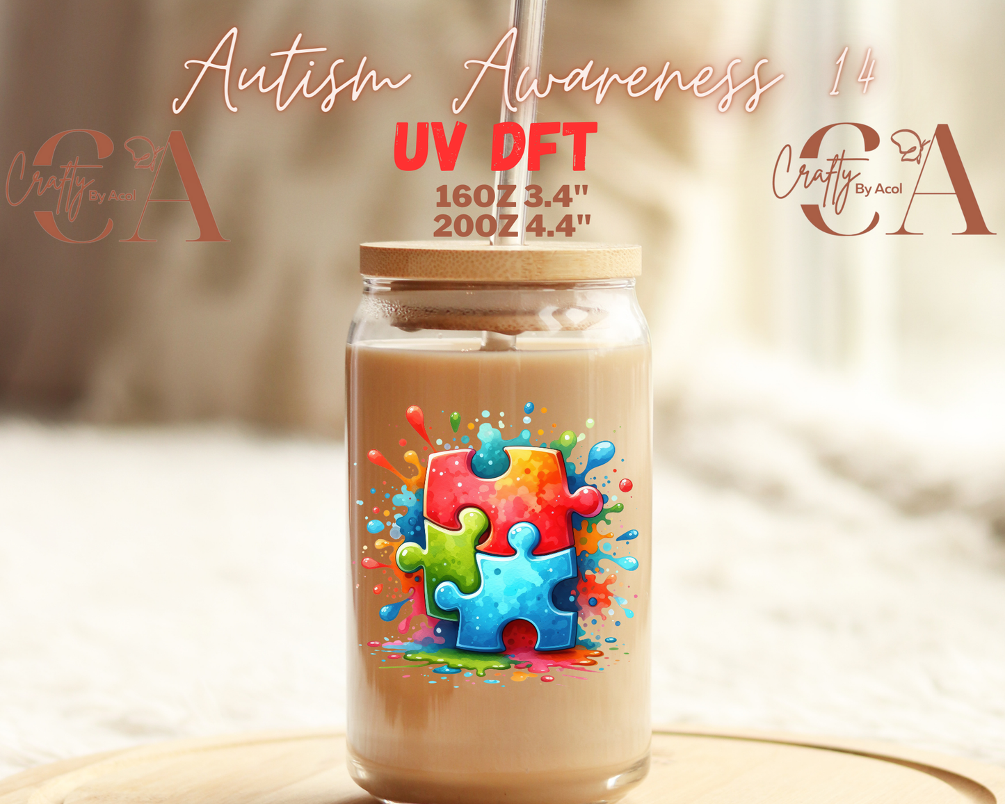 Autism Awareness Decal UV DFT Decal