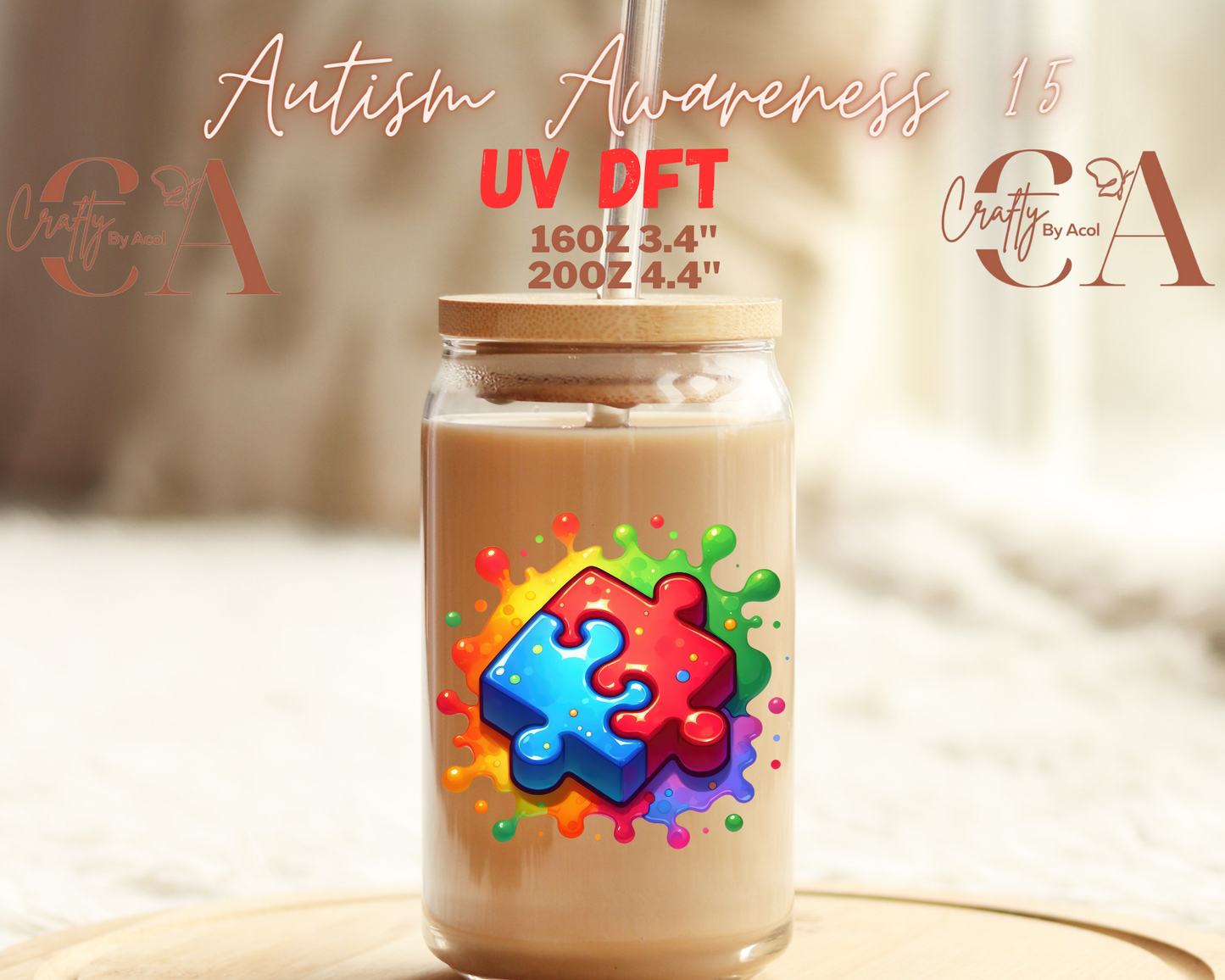Autism Awareness Decal UV DFT Decal