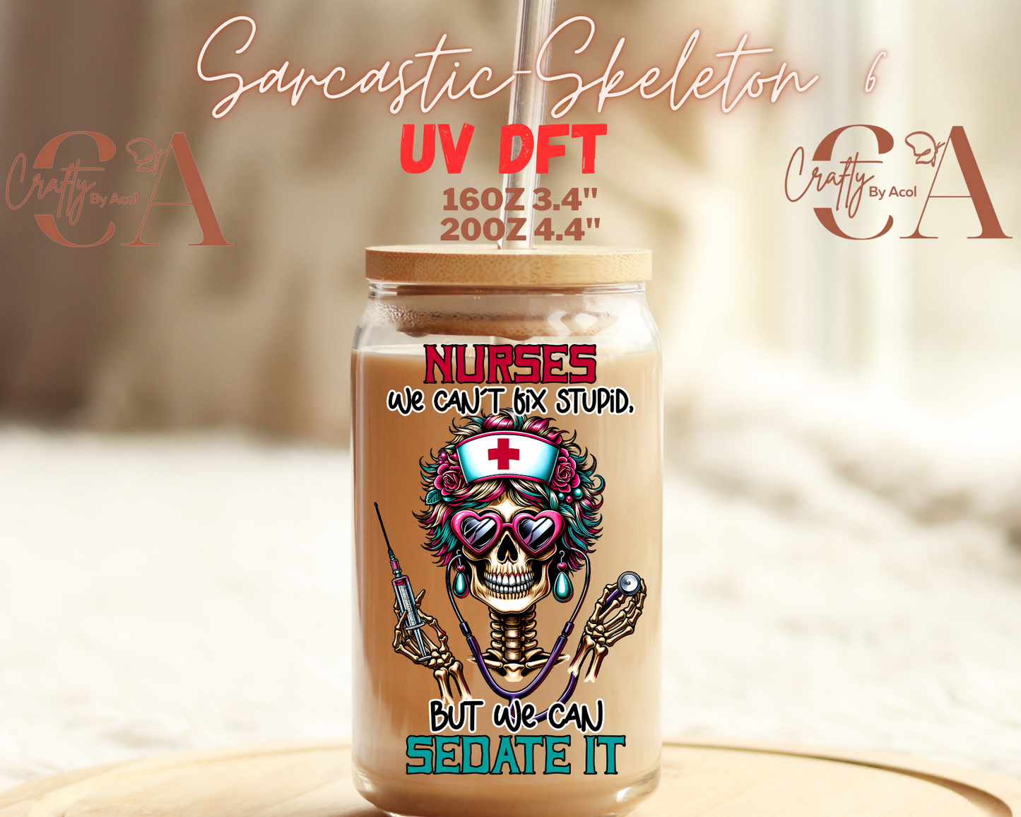 Sarcastic Skeleton UV DFT Decal