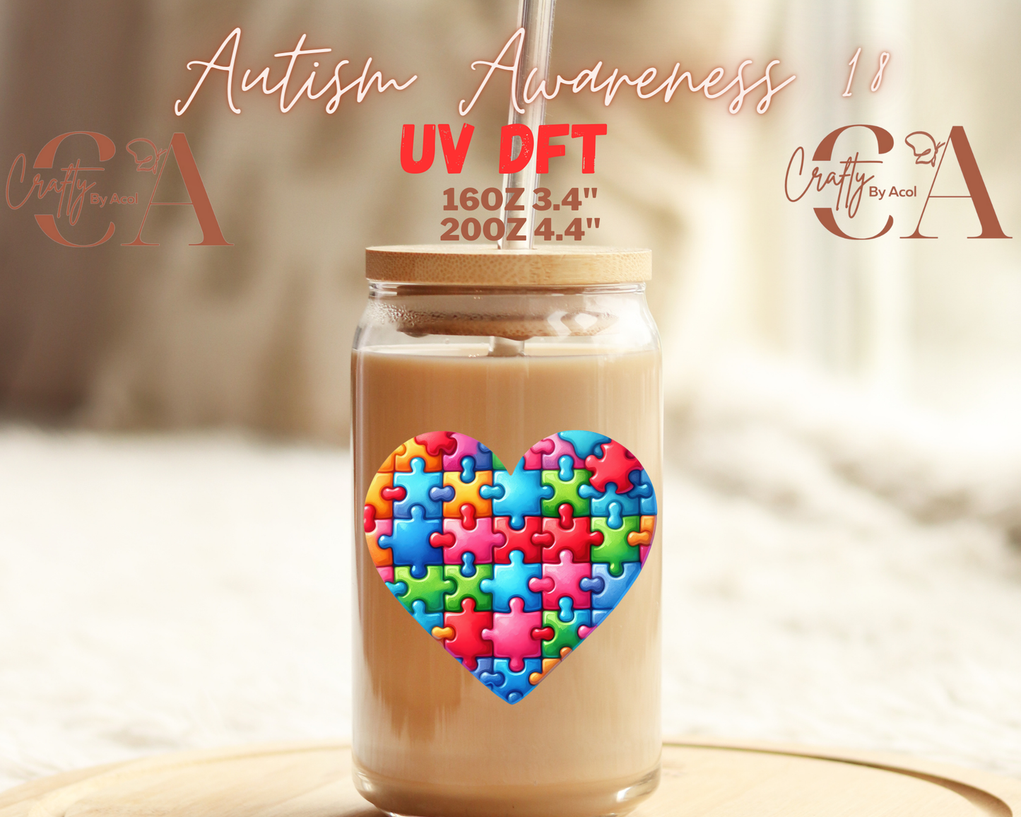 Autism Awareness Decal UV DFT Decal
