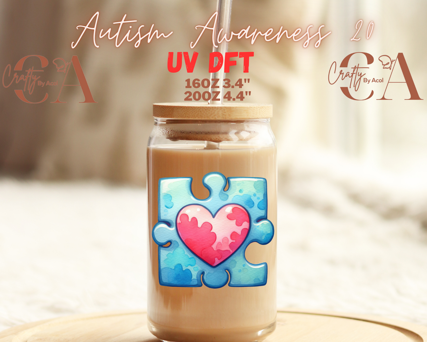 Autism Awareness Decal UV DFT Decal