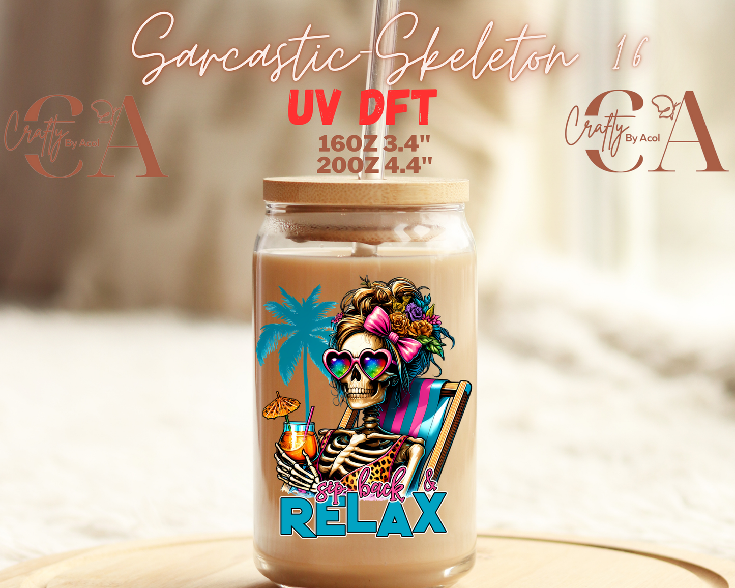Sarcastic Skeleton UV DFT Decal