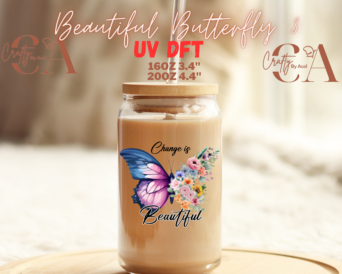 Beautiful Butterfly UV DFT Decal
