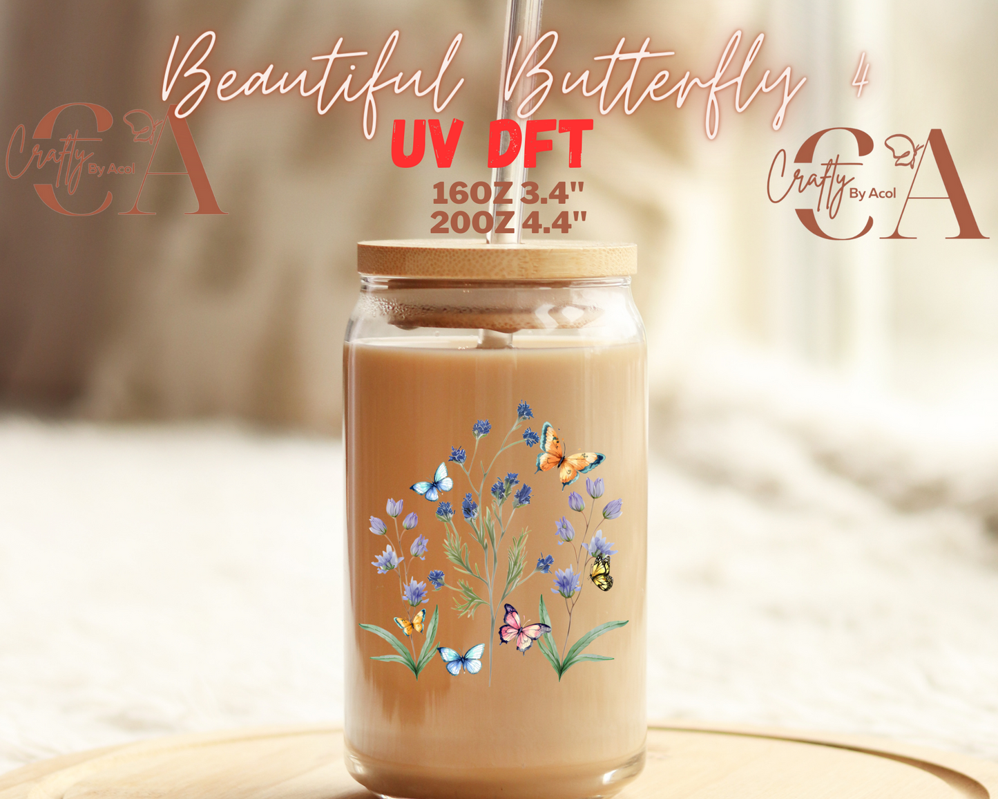 Beautiful Butterfly UV DFT Decal