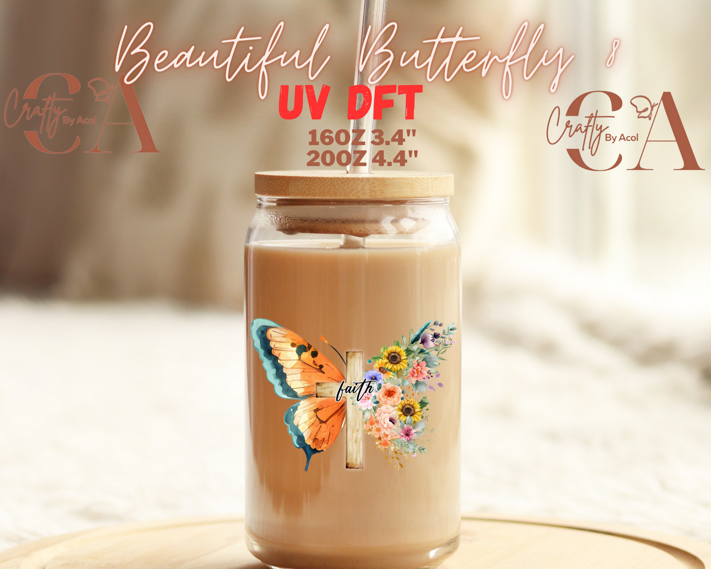 Beautiful Butterfly UV DFT Decal