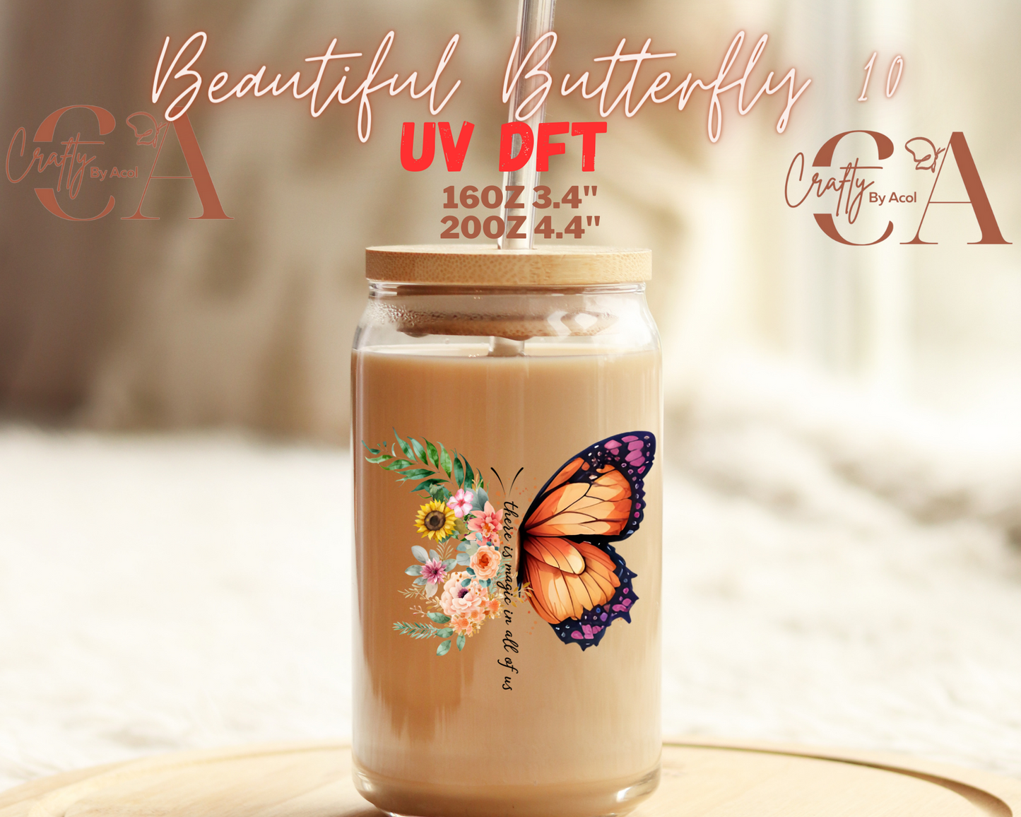 Beautiful Butterfly UV DFT Decal