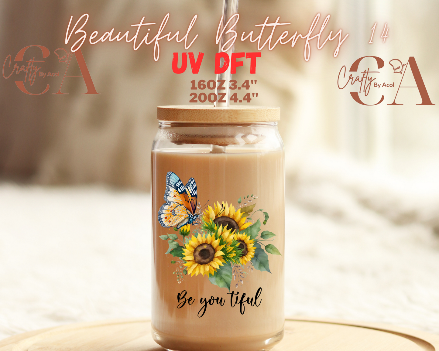 Beautiful Butterfly UV DFT Decal
