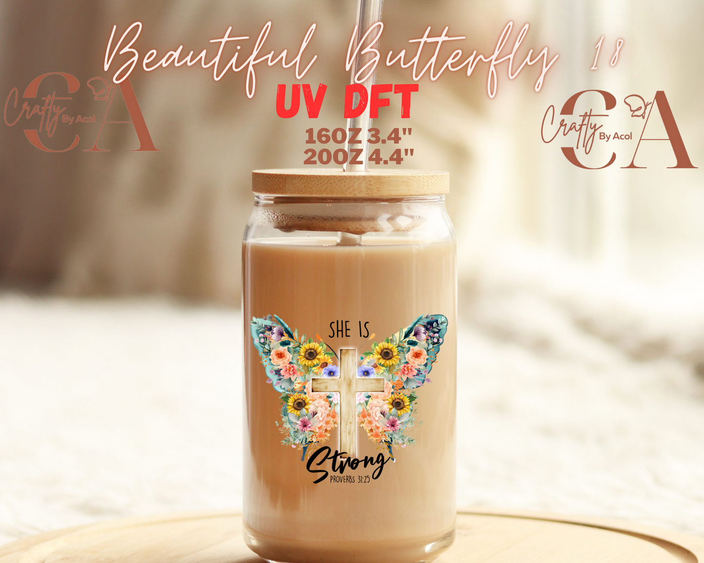 Beautiful Butterfly UV DFT Decal