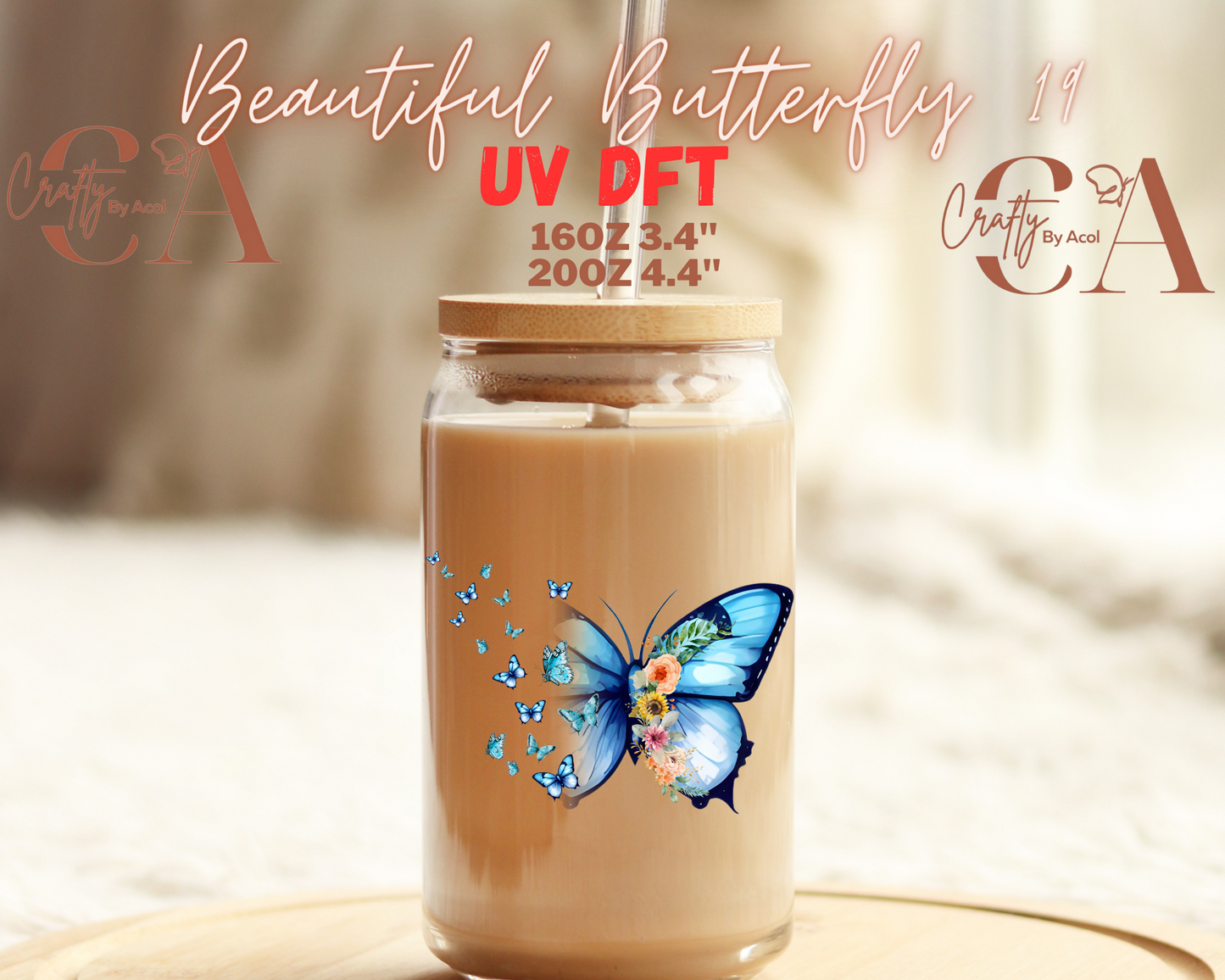 Beautiful Butterfly UV DFT Decal