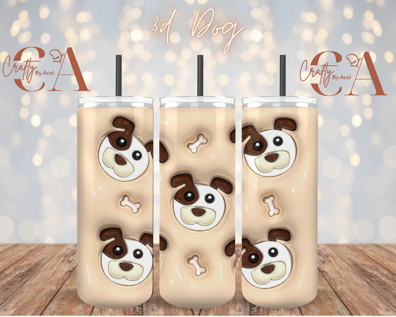 3d Dog Vinyl Can Wrap