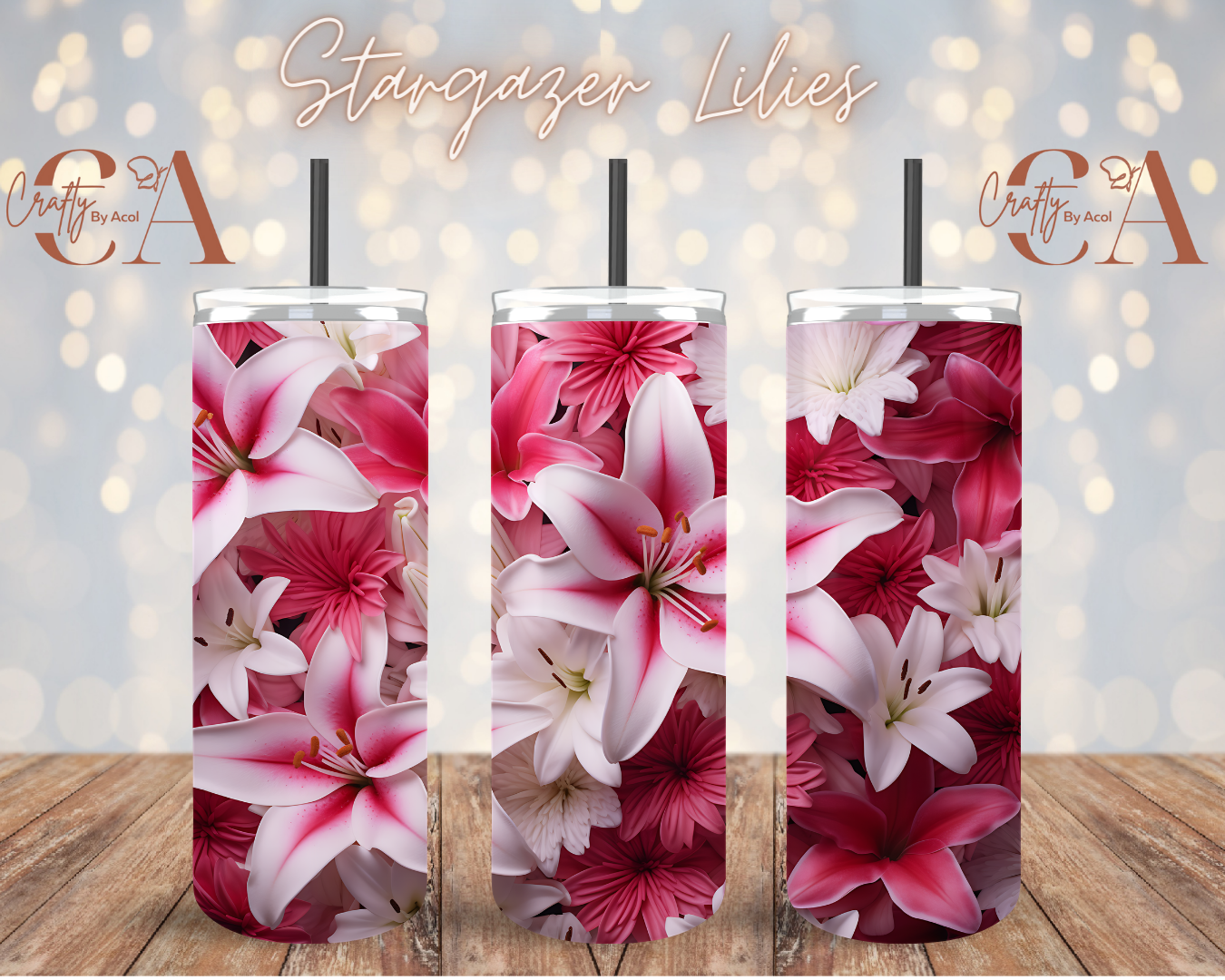 Stargazer Lilies Vinyl Can Wrap