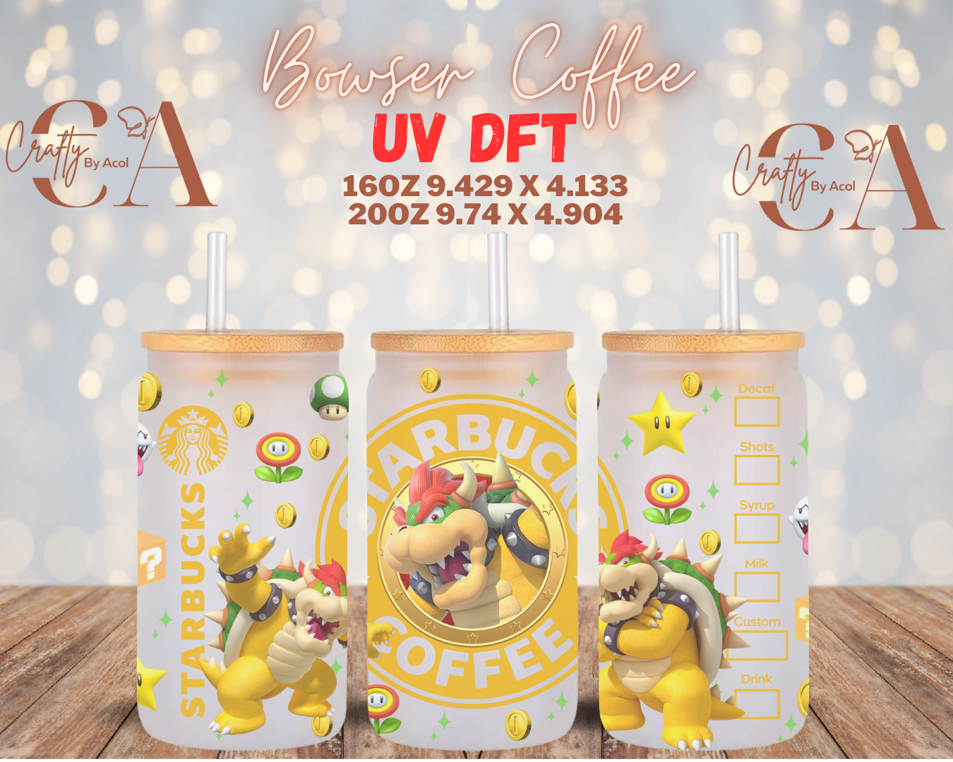 Bowser Coffee UV DFT Cup Wrap