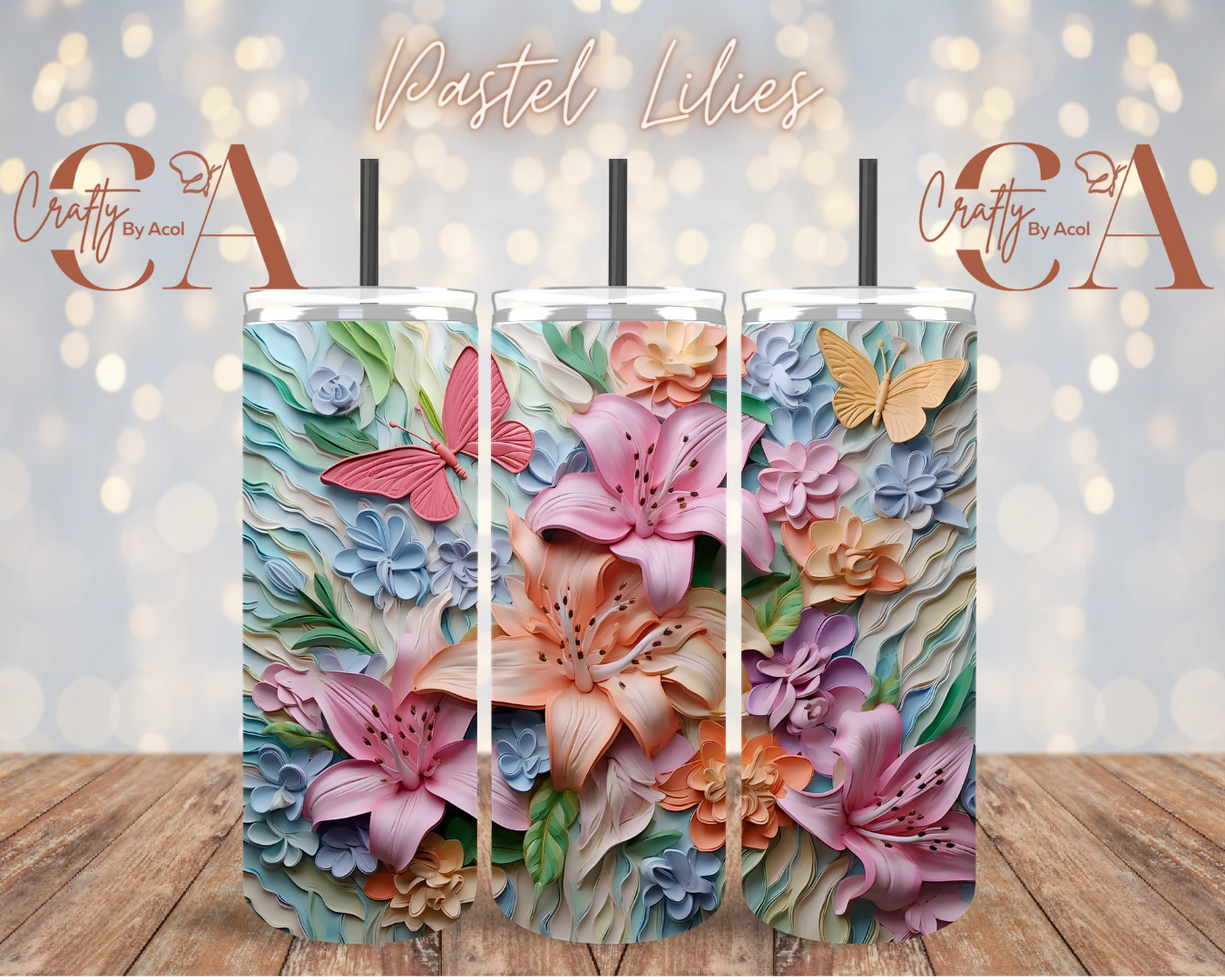 Pastel Lilies Vinyl Can Wrap