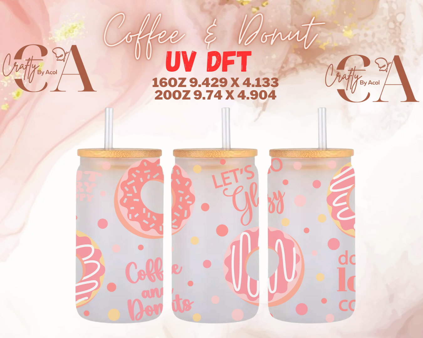 Coffee & Donut UV DFT Cup Wrap