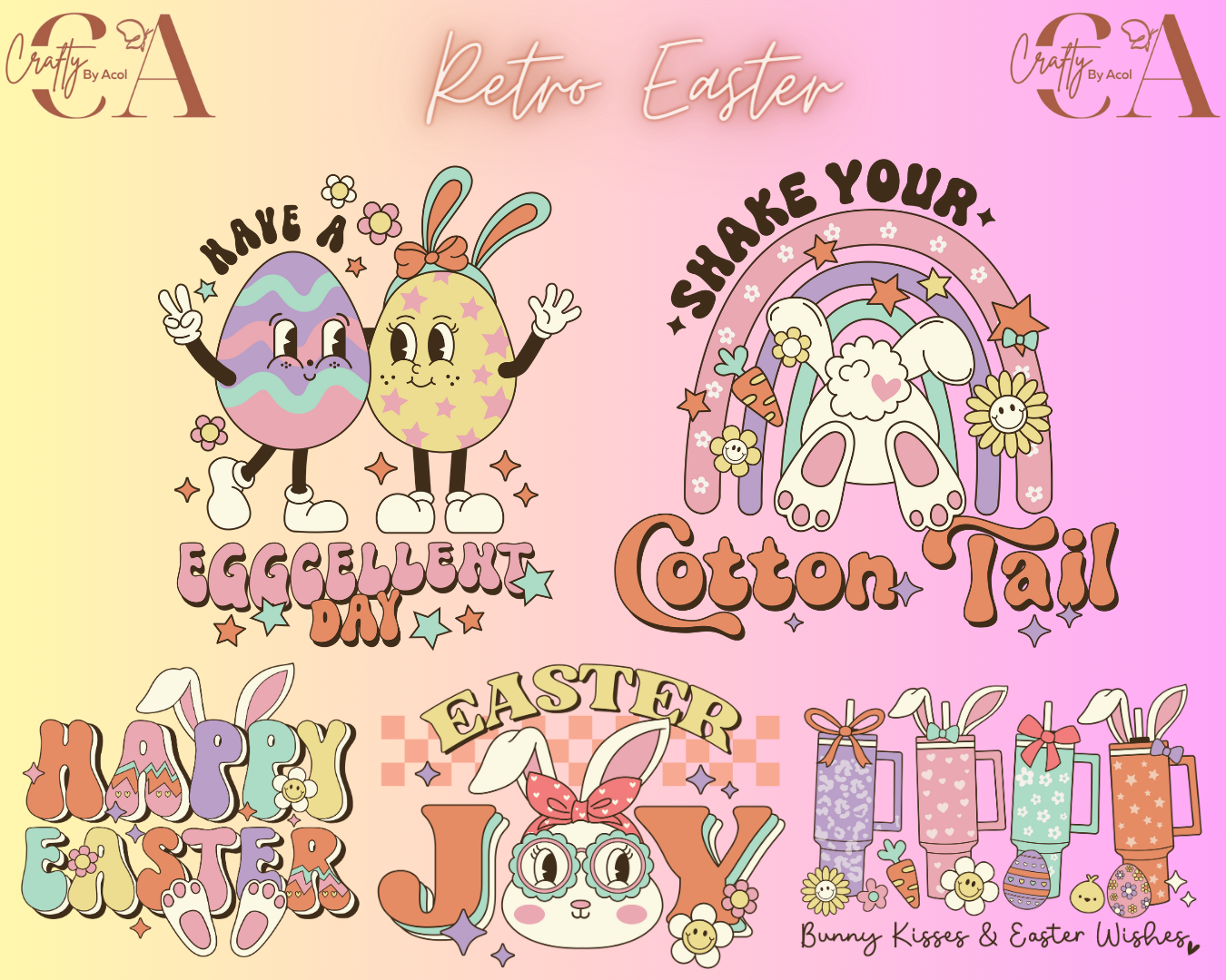 Retro Easter Decal UV DFT Decal