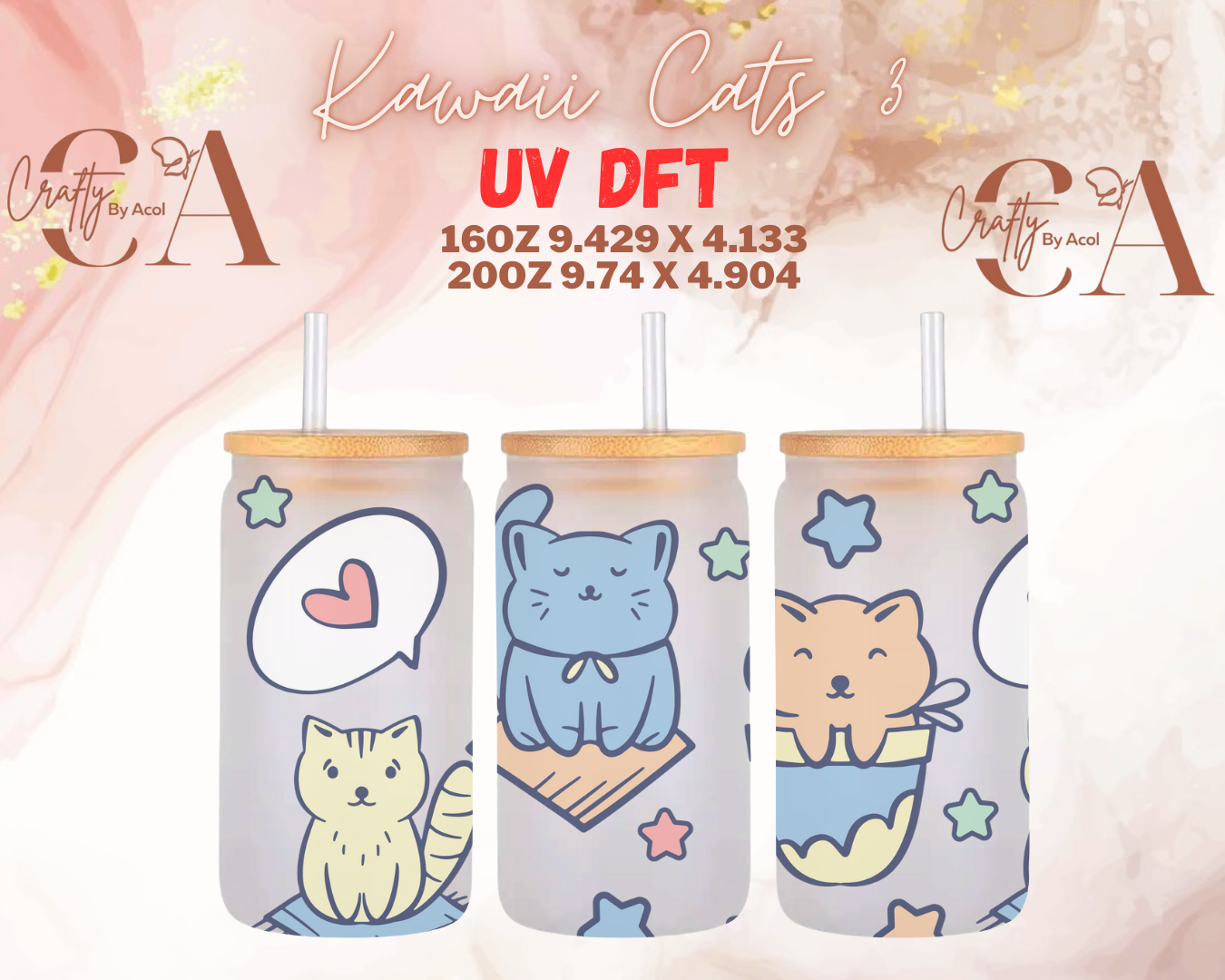 Kawaii Cats UV DFT Cup Wrap
