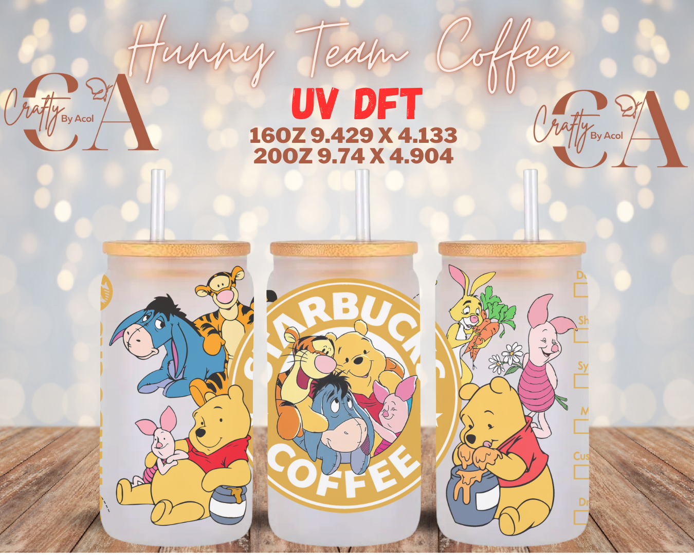 Hunny Team Coffee UV DFT Cup Wrap