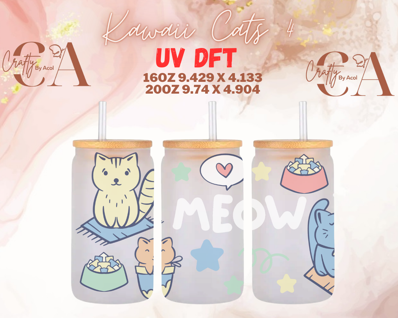 Kawaii Cats UV DFT Cup Wrap