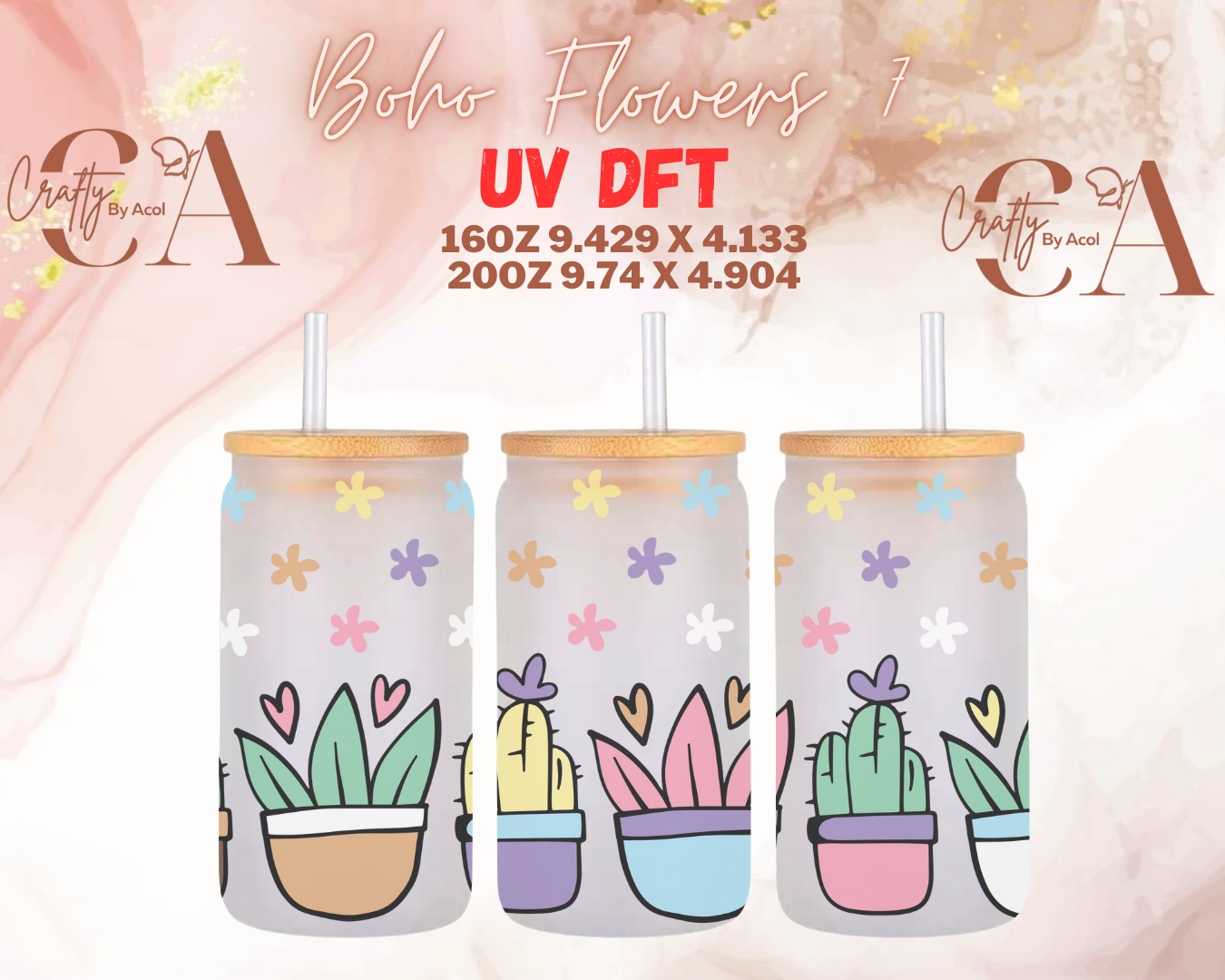 Boho Flowers UV DFT Cup Wrap (Copy)