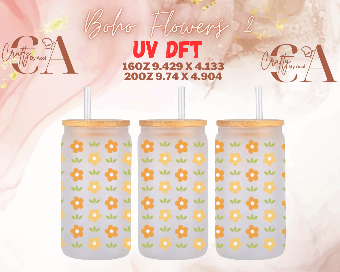 Boho Flowers UV DFT Cup Wrap (Copy)