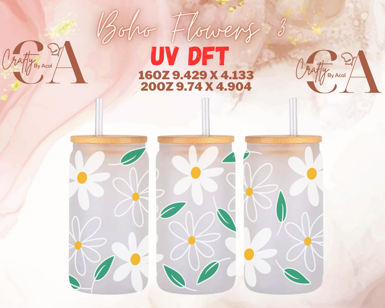 Boho Flowers UV DFT Cup Wrap (Copy)