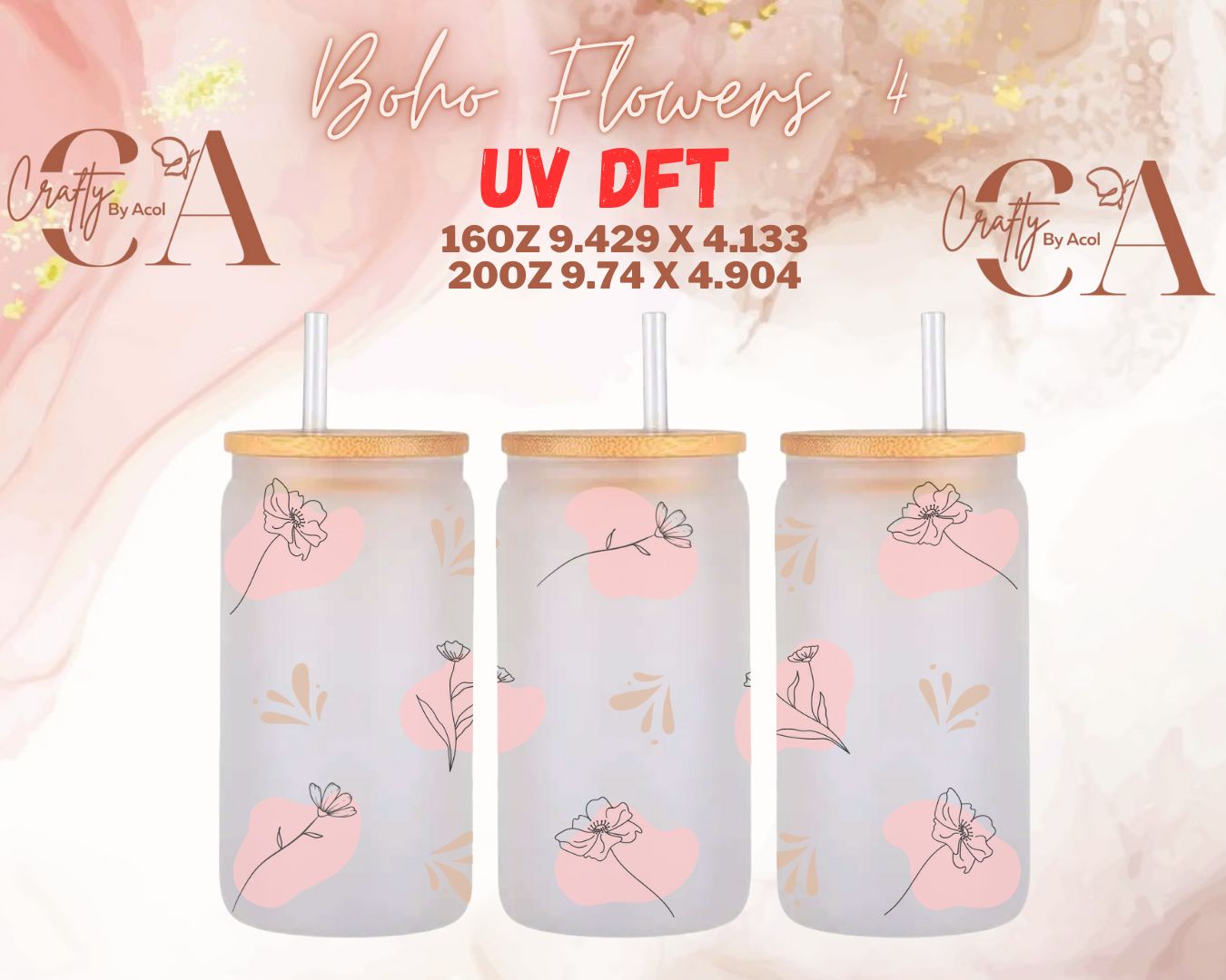 Boho Flowers UV DFT Cup Wrap (Copy)