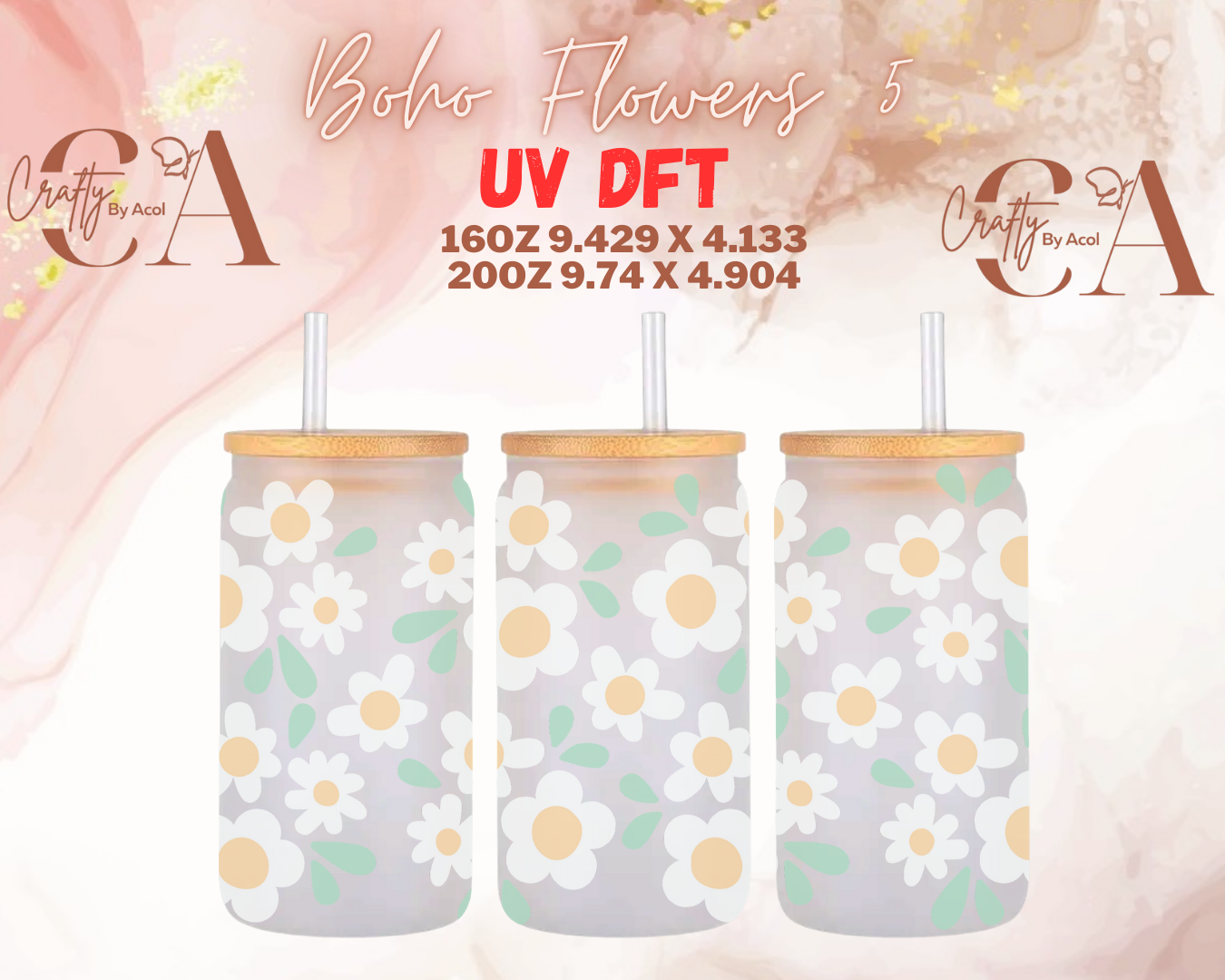 Boho Flowers UV DFT Cup Wrap (Copy)