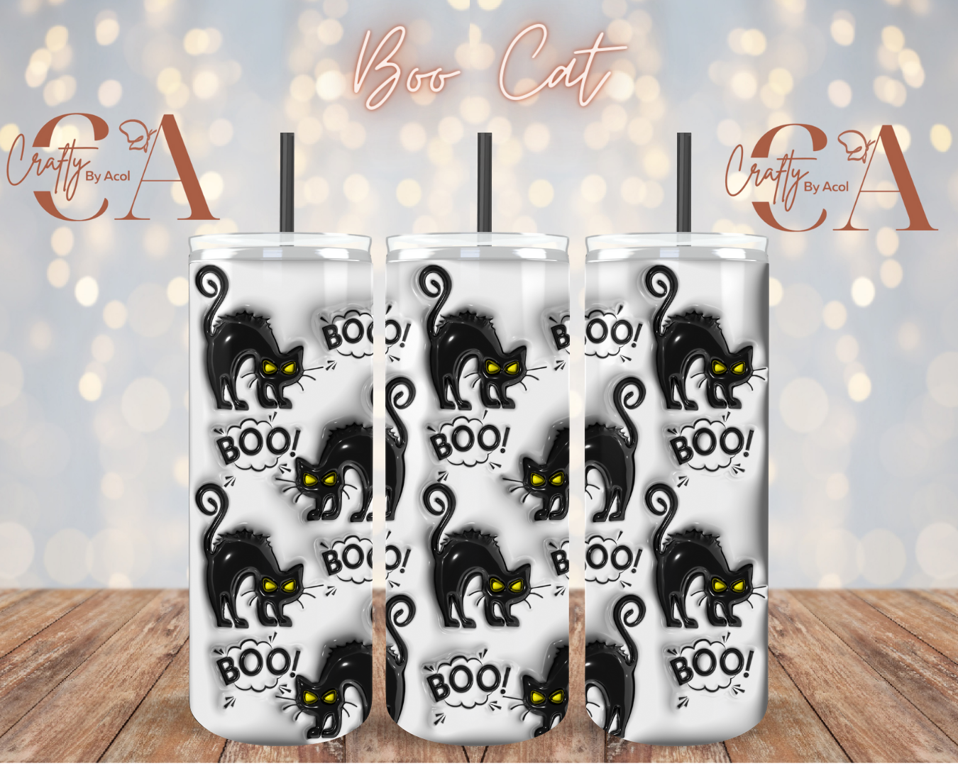 Boo Cat Vinyl Can Wrap