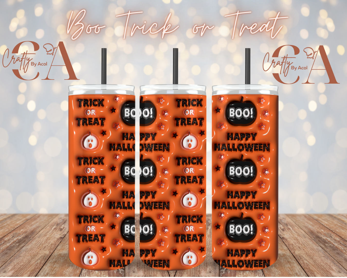 Boo Trick or Treat Vinyl Can Wrap