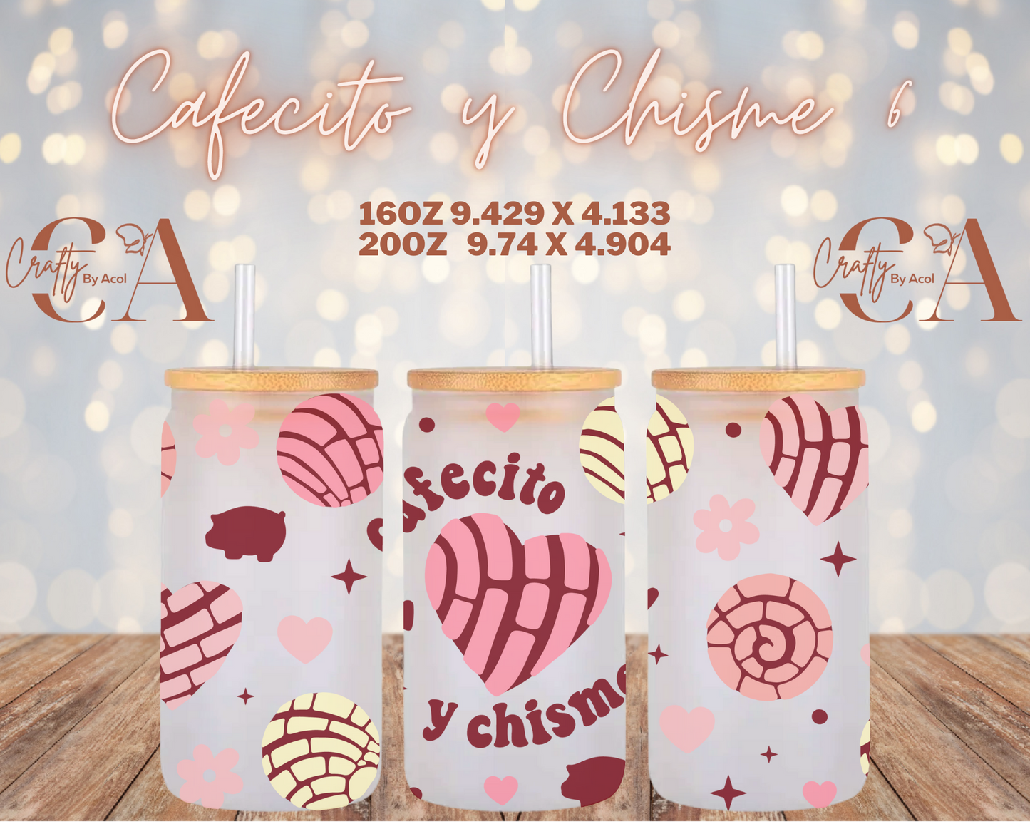 Cafecito y Chisme 6 Vinyl Can Wrap
