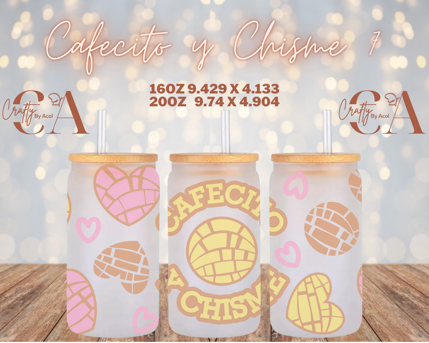 Cafecito y Chisme 7 Vinyl Can Wrap