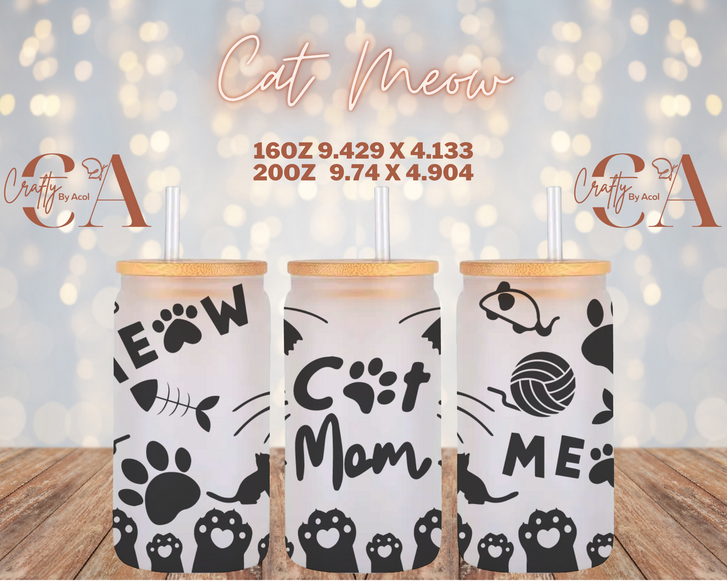 Cat Meow Vinyl Can Wrap