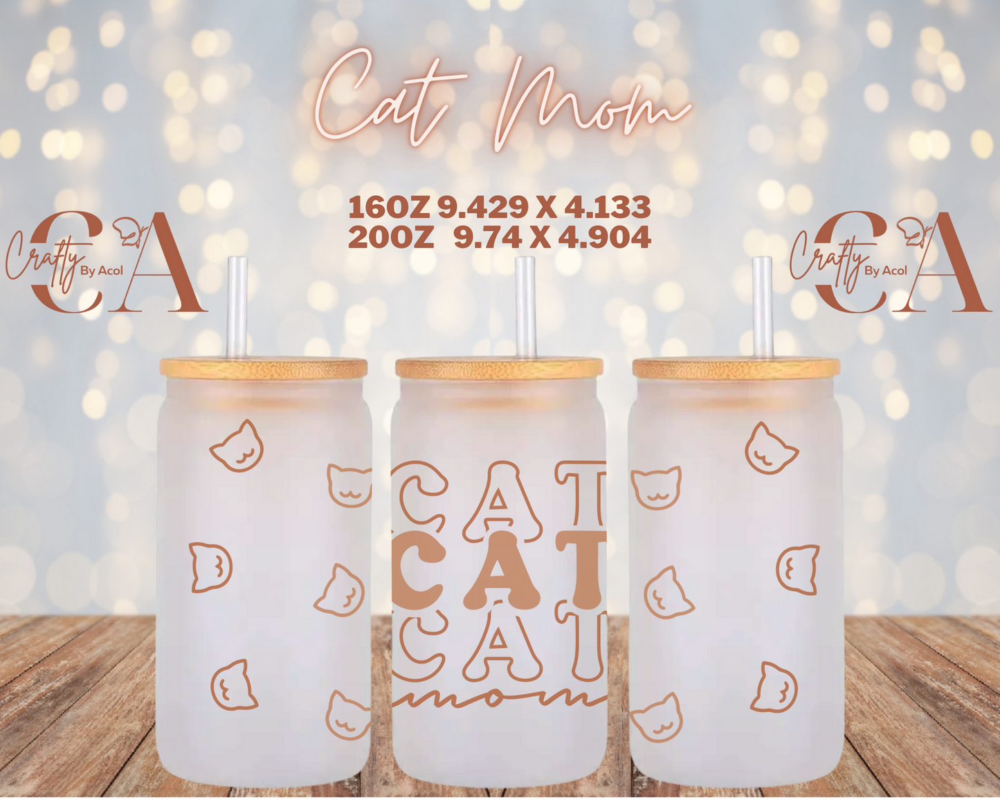 Cat Mom Vinyl Can Wrap