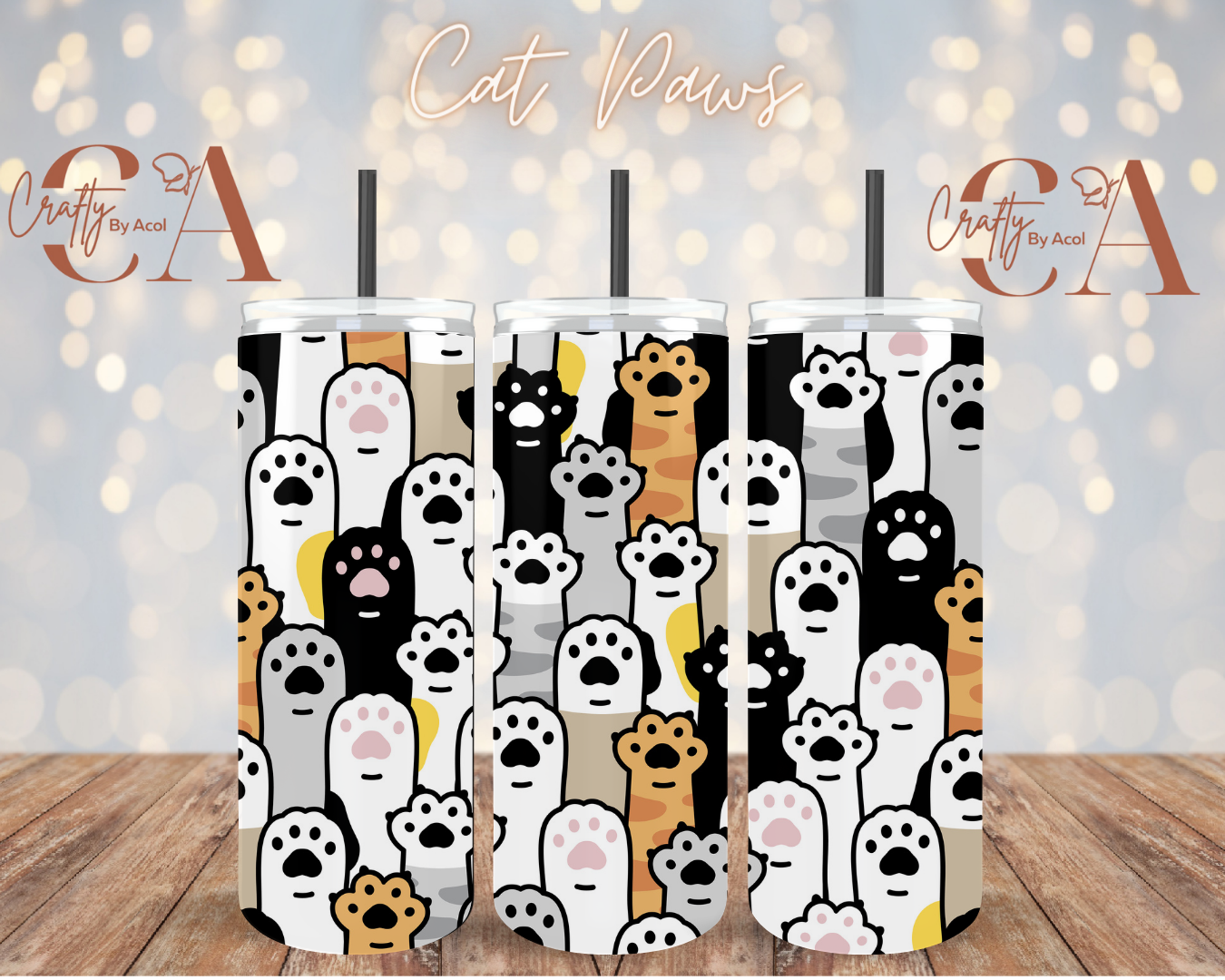 3d Cat Paws Vinyl Can Wrap