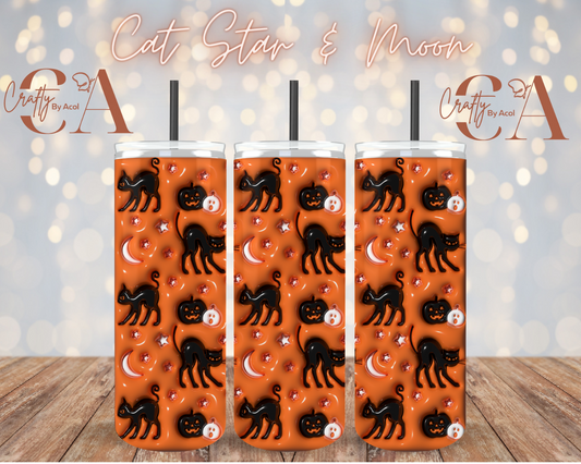 Cat Star & Moon Vinyl Can Wrap