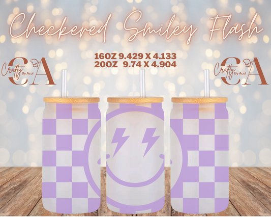 Checkered Smiley Flash Vinyl Can Wrap